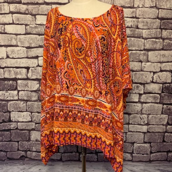 Como Black NWT Multi Color Ponch Size 1X - Picture 1 of 8